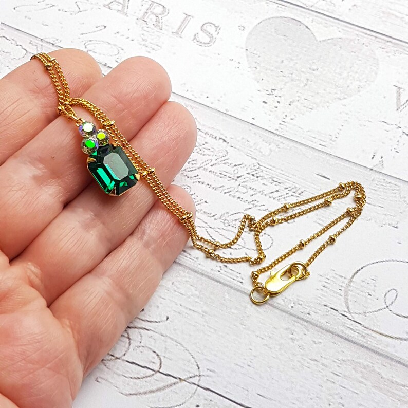 Emerald Green Jewelry Set Gold Plated Vintage Jewelry Set Etsy UK