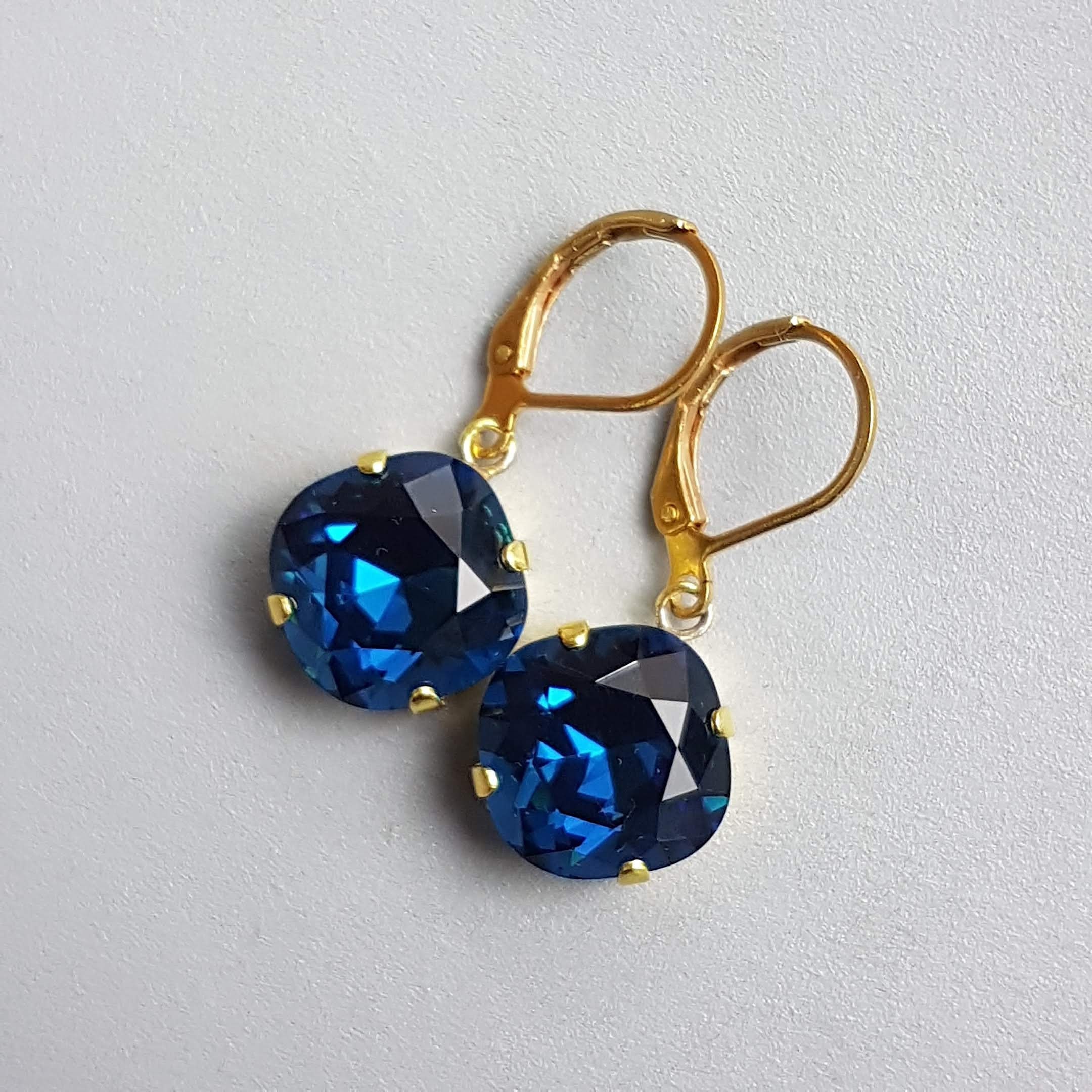 Swarovski navy blue best sale earrings