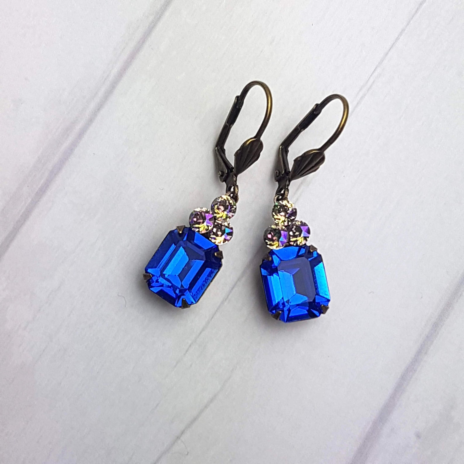 antique blue earrings