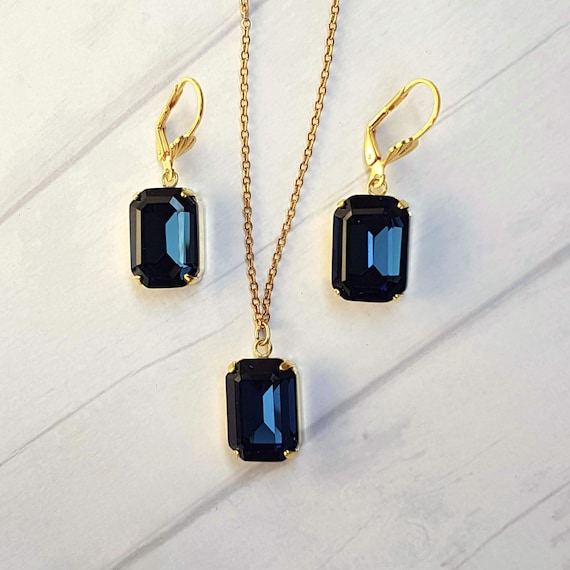 Dark Blue Swarovski Crystal Set 