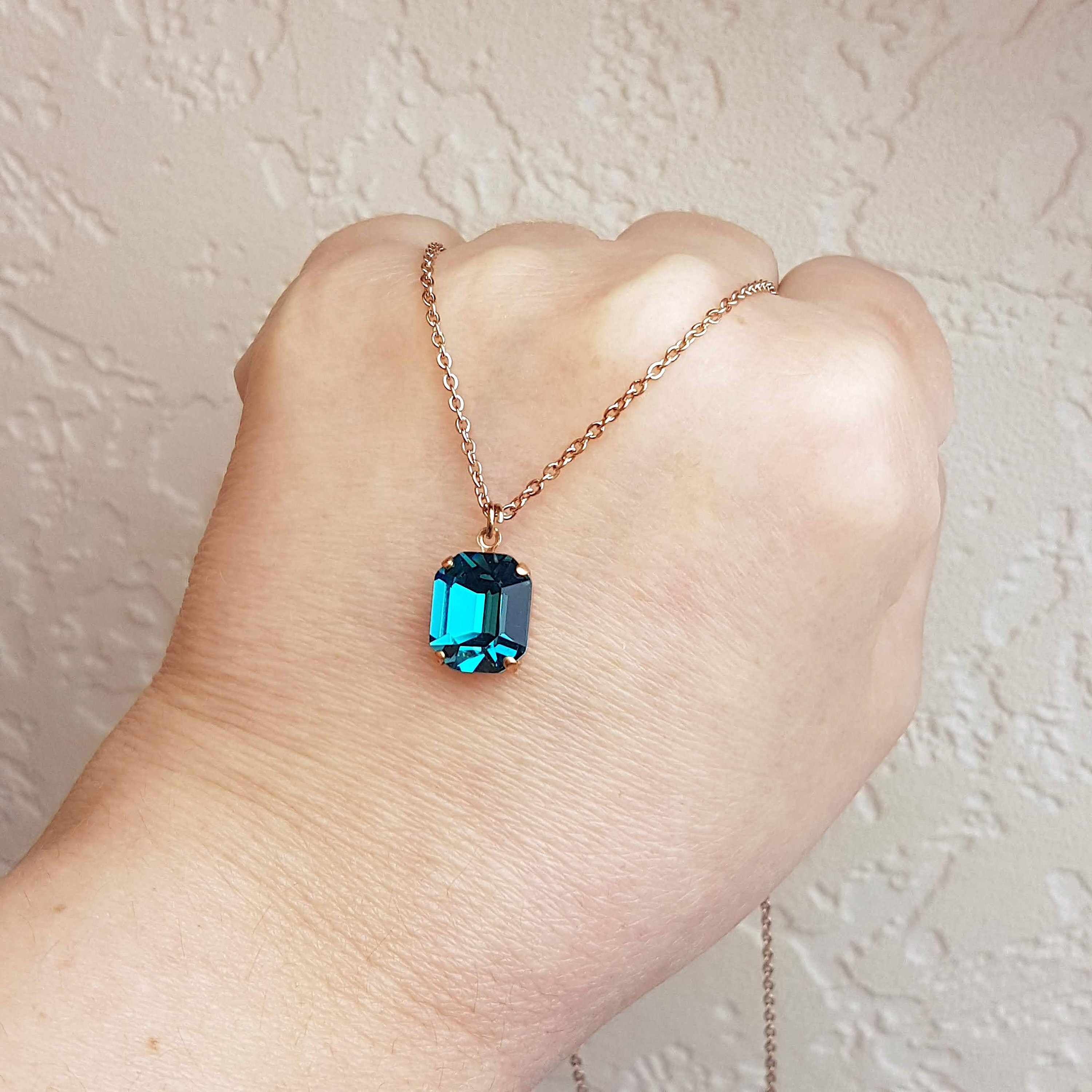 Real blue zircon necklace discount