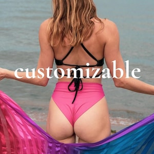 BEA bottom /customizable/ High cut bikini bottom, high rise swimsuit bottom, high waisted seamless swimsuit, high leg cheeky bikini bottoms