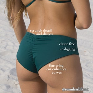 ISLA bottom / Moderate coverage scrunch butt bikini bottom, scrunch back swimsuit bottom, seamless bathing suit bottom, ruched bikini bottom image 1