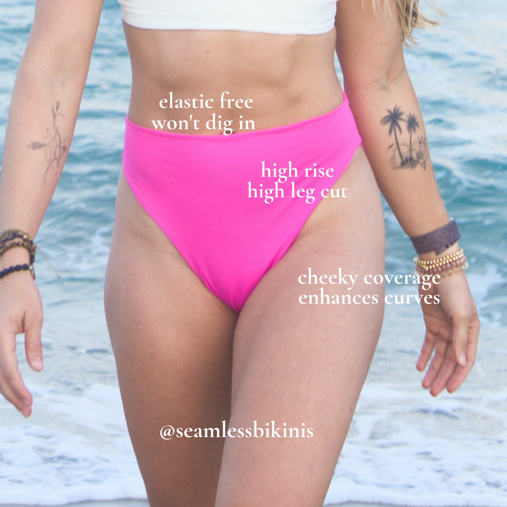 Hanalei, High Waist Thong Bikini, NEOPRENE Swimwear, High Waist