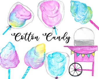 cotton candy fluff-cotton candy cones instant download candy clipart commercial use Cotton Candy Clipart- cotton candy printable