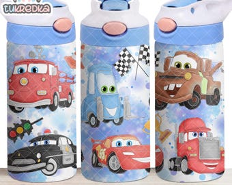 Archivo PNG de Cars Cup DESCARGA DIGITAL Diseño de vaso de 12 oz, envoltura de vaso con tapa abatible de 12 oz