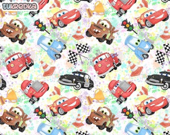Cars Seamless Pattern Lightning McQueen, Digital Paper Background Download JPG