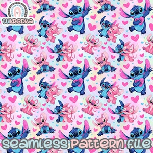 Stitch Seamless Angel Pattern, Fond de papier numérique Télécharger JPG