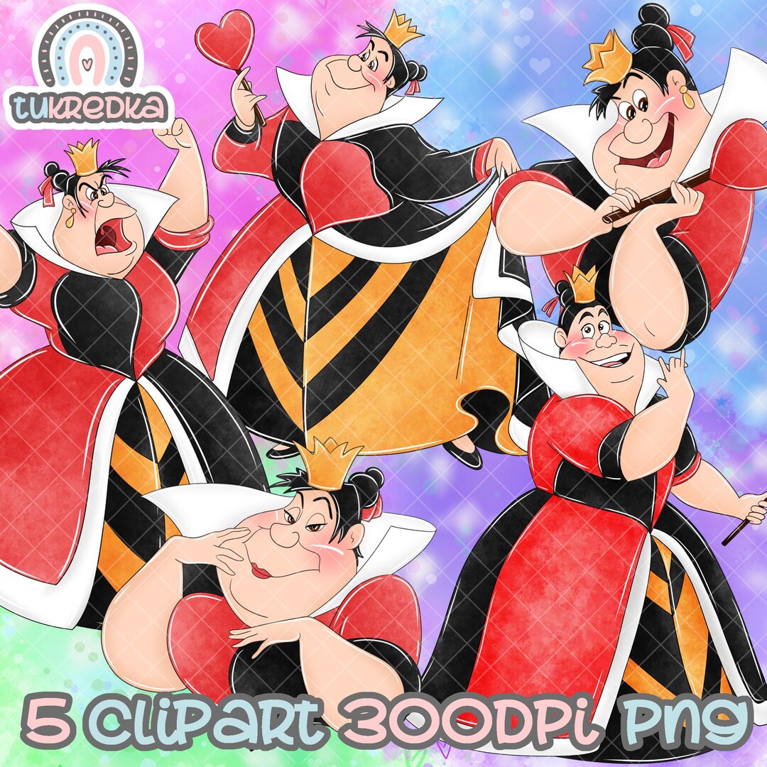 Set of Princess Villain Queen of Hearts Alice in Wonderland Clip Art ...