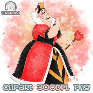 Princess Villain Queen Of Hearts Alice In Wonderland Clip art PNG, Cartoon Sublimation PNG Clipart, Cartoon Sublimation PNG