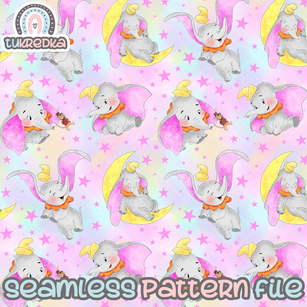 Dumbo Seamless Pattern, Digital Paper Background Download JPG - Etsy