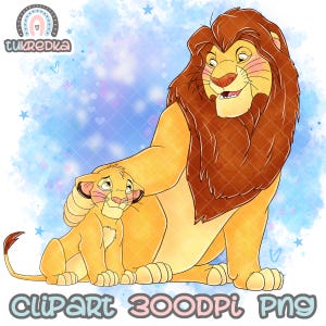 Imágenes prediseñadas PNG del rey león Simba Mufasa, imágenes prediseñadas PNG de sublimación de dibujos animados, imágenes prediseñadas PNG de sublimación de dibujos animados
