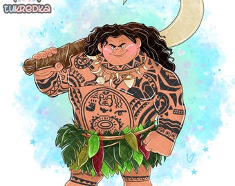 Maui Clipart Sublimation PNG, Vaiana Clipart, Cartoon Sublimation PNG