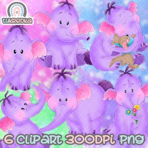 Heffalump Winnie l'ourson, Winnie l'ourson Heffalump Cute Clip art PNG, Cartoon Clipart Sublimation PNG