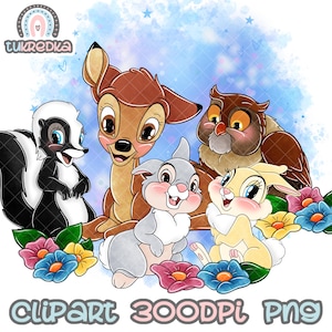 Bambi Cute Clip Art PNG, Cartoon Clipart Sublimation PNG Cartoon Art ...
