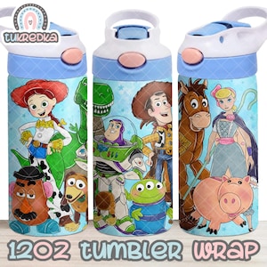 Toy Story Cup PNG File DIGITAL DOWNLOAD 12oz Tumbler Design, 12oz Flip Top Cup Wrap