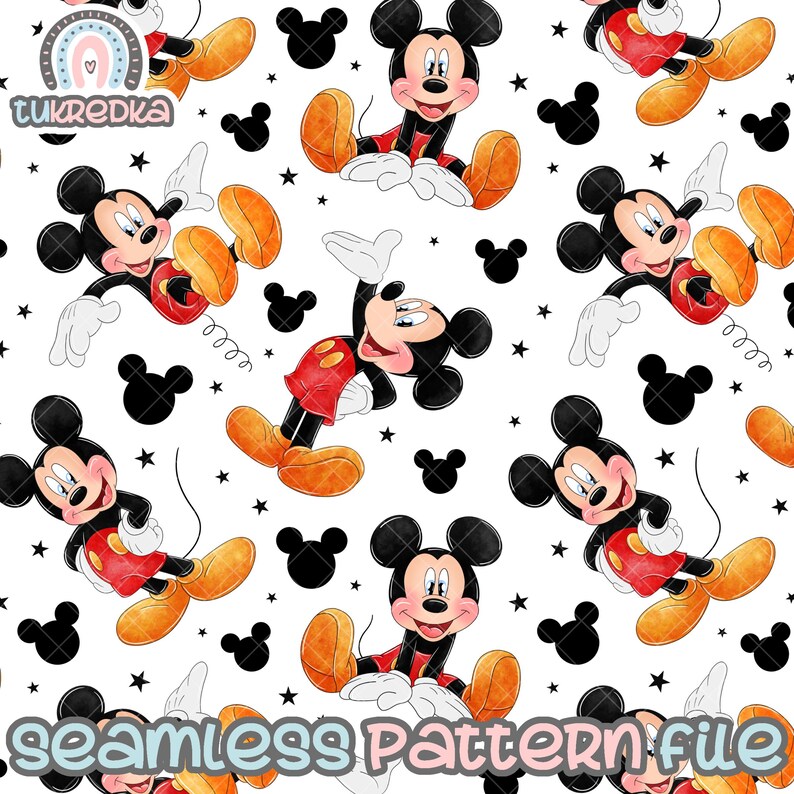 Mickey and Minnie Cute Cartoon Seamless Paper – Mickey Mouse and ...