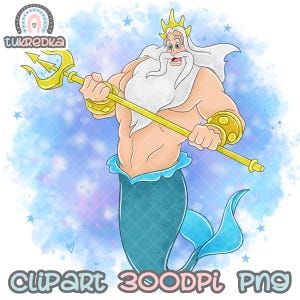 Rey Tritón Princesa Ariel Clip art, La Sirenita PNG Clip art, Sublimación de dibujos animados PNG