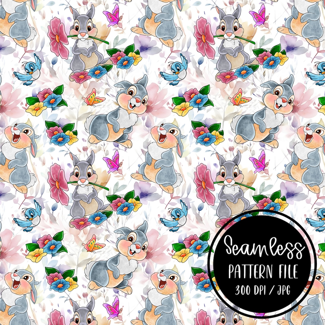 Bambi Thumper Seamless Pattern, Digital Paper Background Download Free ...