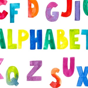 Alphabet-Clip-Art-Aquarell-Doodle-Clipart-Karten. Laden Sie die kostenlose kommerzielle Nutzung im PNG herunter