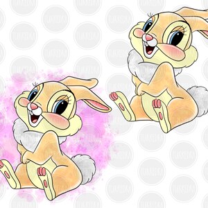 Bambi Rabbit Cute Clip Art PNG, Cartoon Bambi Clipart Sublimation PNG ...
