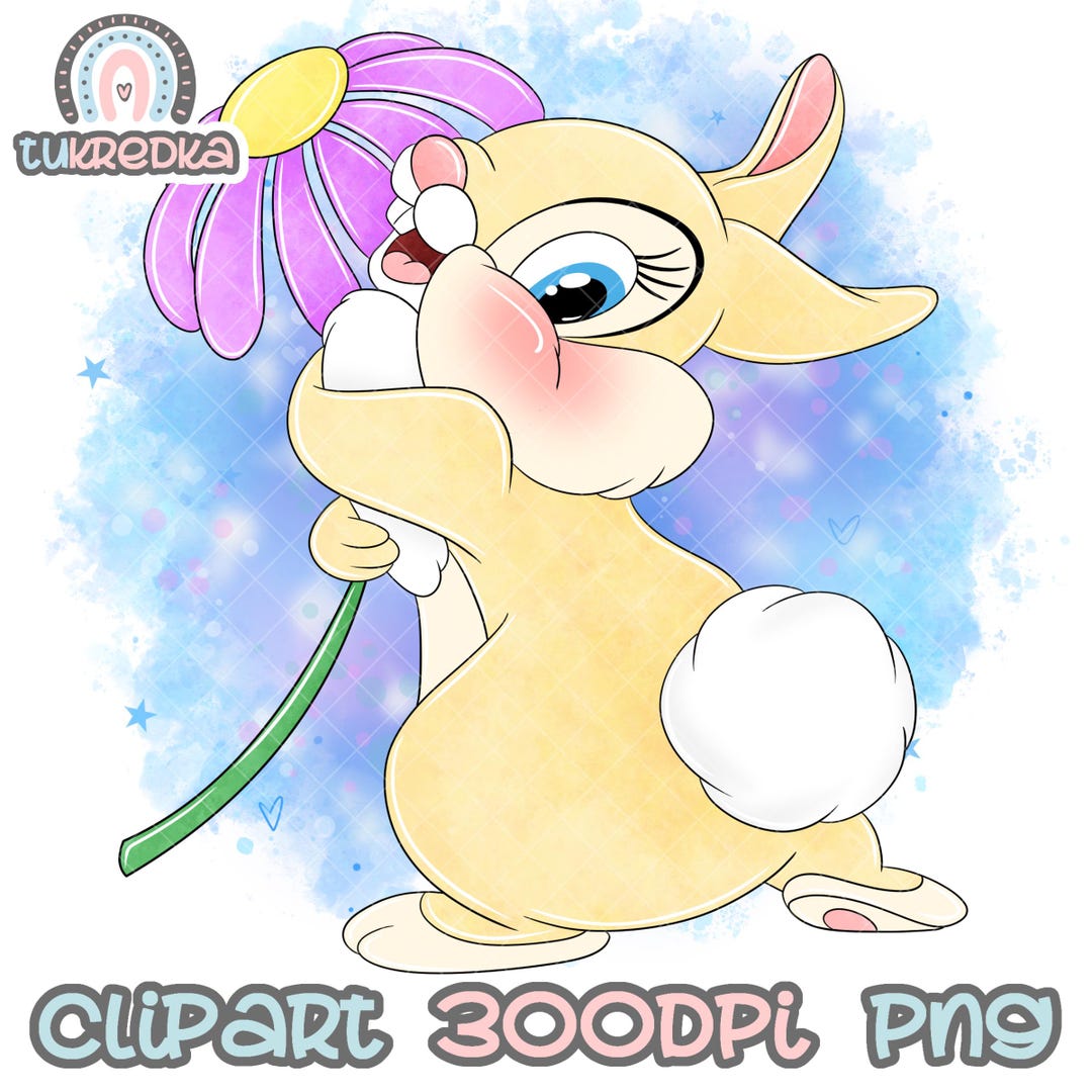 Bambi Rabbit Cute Clip Art PNG, Cartoon Bambi Clipart Sublimation PNG ...