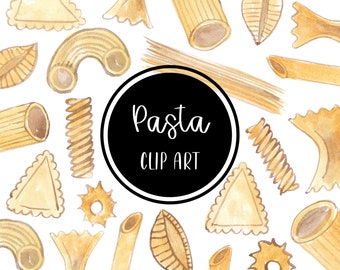 Paste Watercolor Handpainted Digital Clip art Clipart Food Spaghetti Cooking Cards Download Free Commercial Use PNG