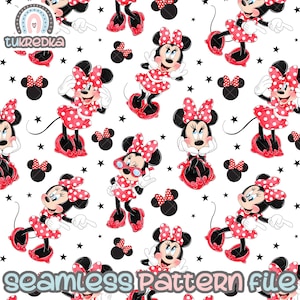 Patrón sin costuras de Minnie Mouse, fondo de papel digital Descargar Mickey Mouse y sus amigos JPG