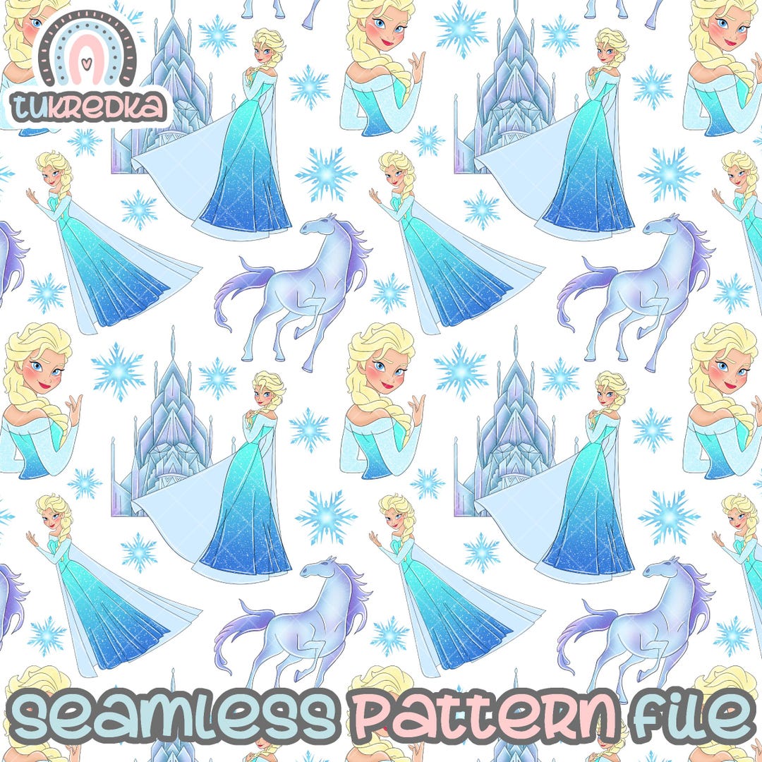Elsa and Anna Olaf Frozen Seamless Pattern, Digital Paper Background ...