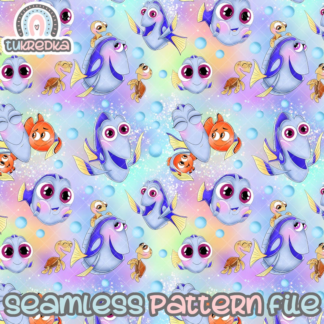 Finding Nemo Dory Seamless Pattern, Digital Paper Background Download ...