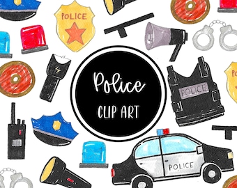 Police Clip art Handpainted Digital Clipart Work Car Cards Download Free Commercial Use PNG