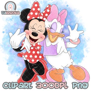 Minnie Mouse and Daisy Clipart, PNG Clip art, Mickey Mouse and Friends Cartoon Sublimation PNG