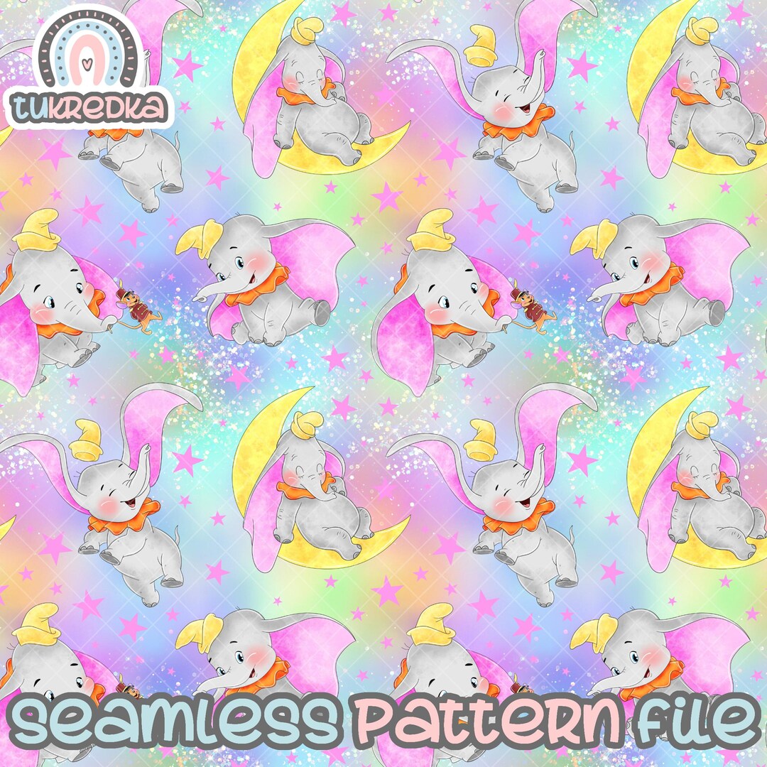 Dumbo Seamless Pattern, Digital Paper Background Download JPG - Etsy