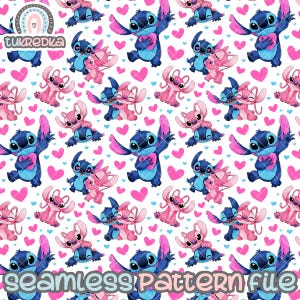 Stitch Seamless Angel Pattern, Fond de papier numérique Télécharger JPG