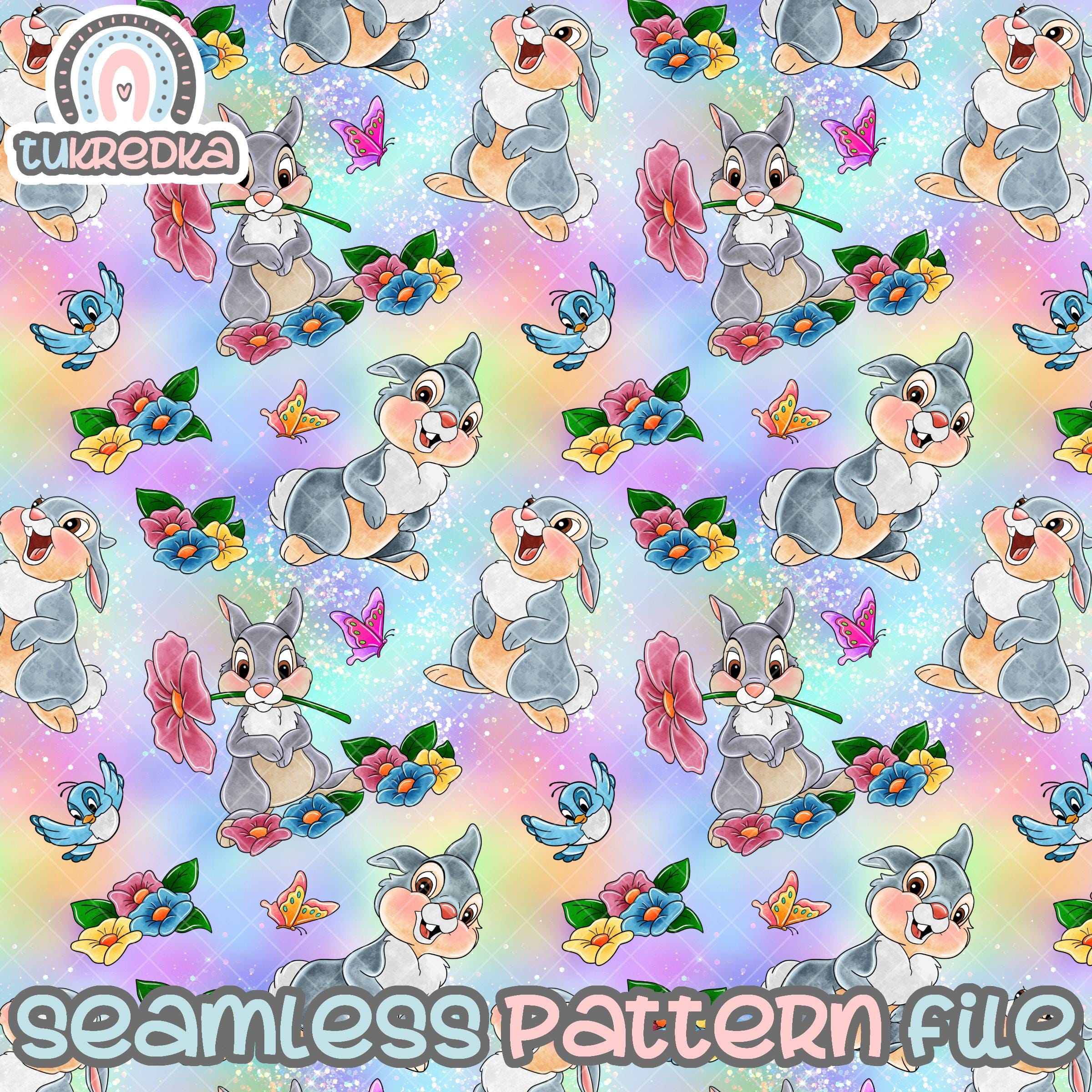 Bambi Thumper Seamless Pattern, Digital Paper Background Download JPG ...