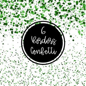 Digitales Konfetti mit grünem Rand, Konfetti-Clipart, Konfetti-Einladung, Party, Weihnachtskarten, kostenloser Download für kommerzielle Nutzung im PNG-Format