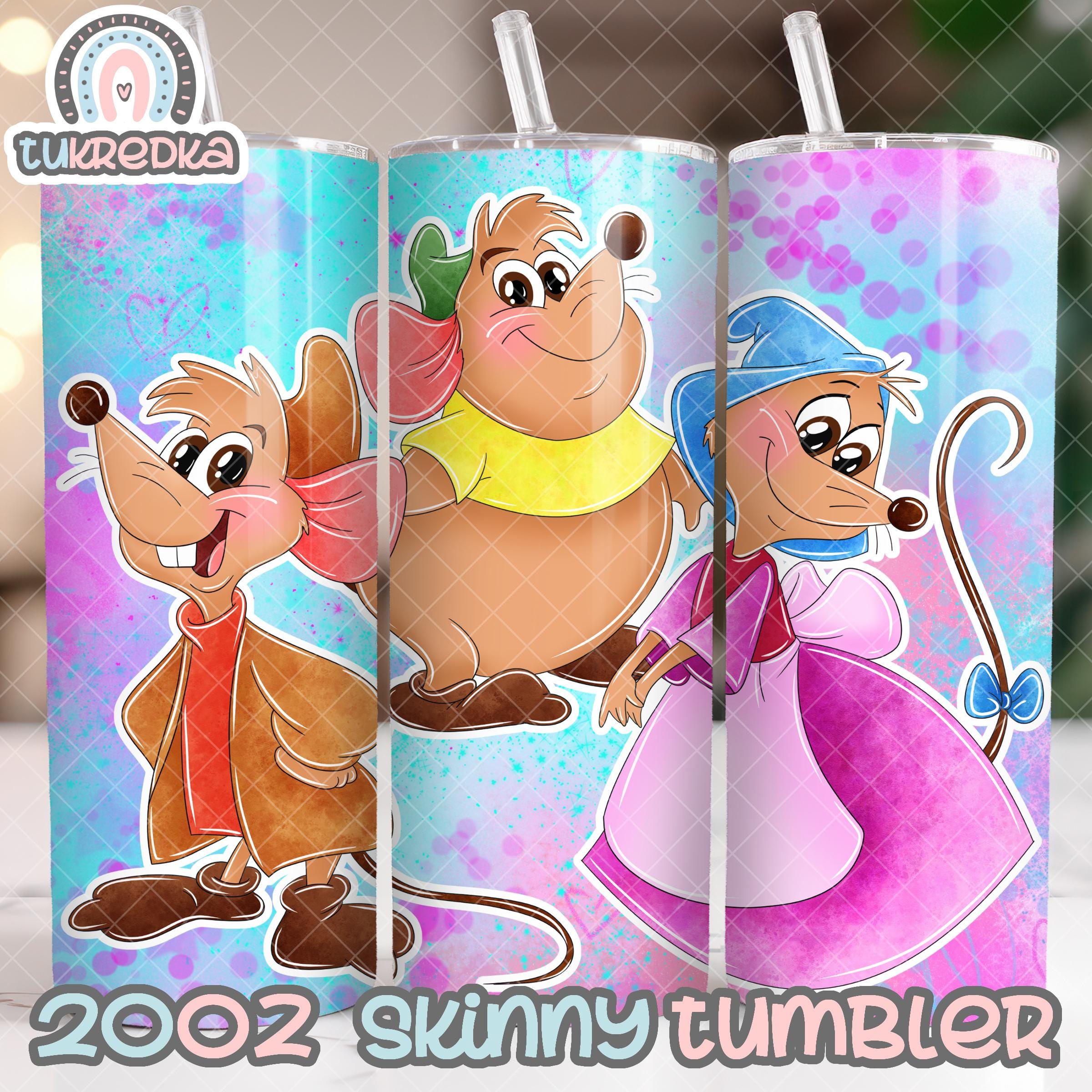 Princess Cinderella Gus Mice 20oz Skinny Tumbler Wrap, Straight