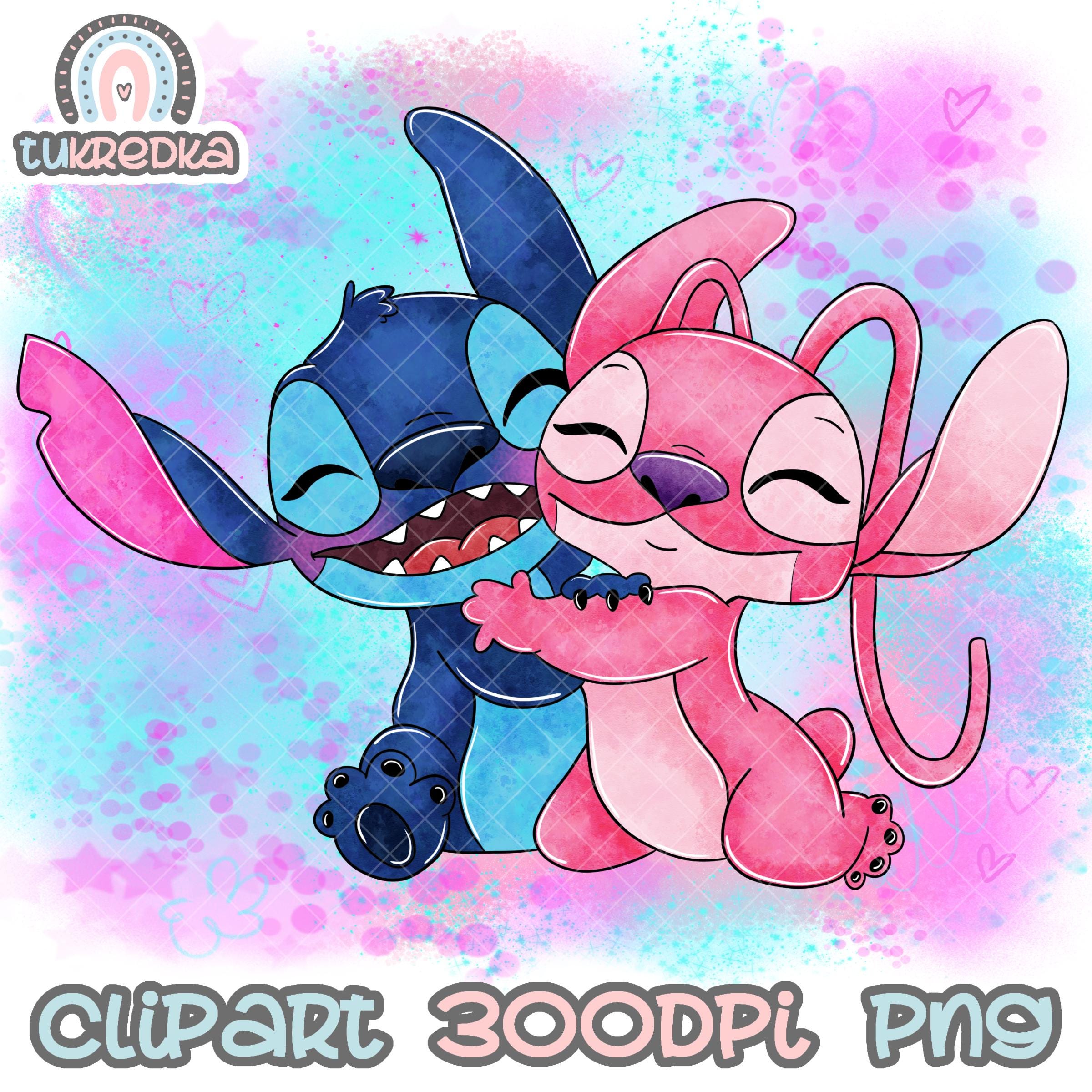 Stitch Angel Cute Clip art PNG, Cartoon Clipart Sublimation PNG