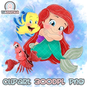 Prinzessin Ariel Flunder Sebastian ClipArt, Die kleine Meerjungfrau PNG ClipArt, Cartoon Sublimation PNG