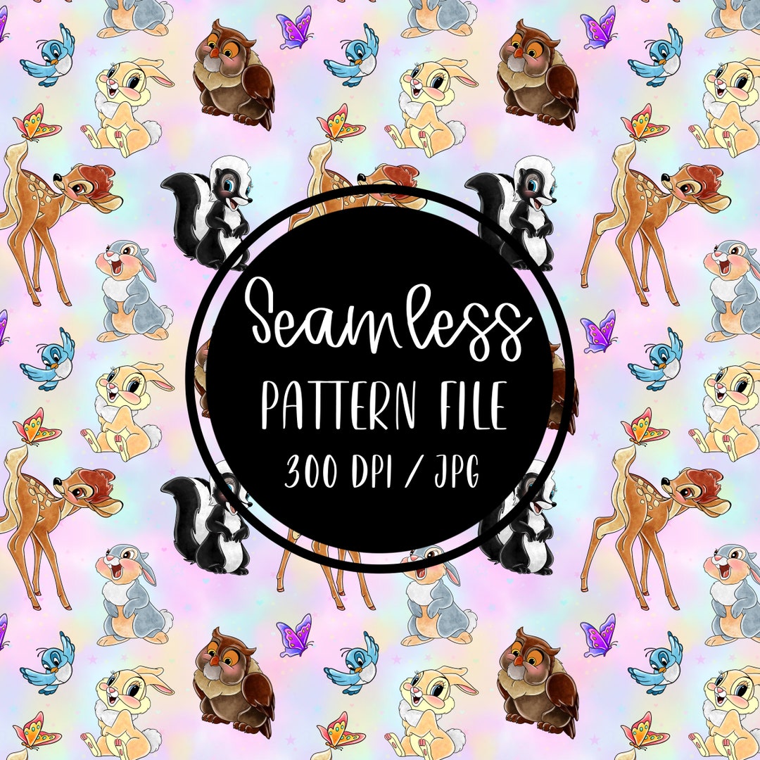 Bambi Thumper Seamless Pattern, Digital Paper Background Download Free ...