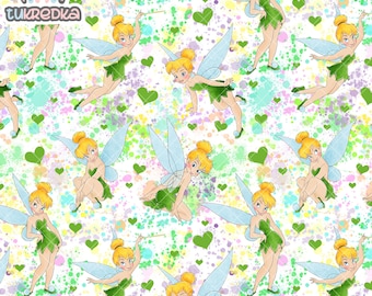 Tinkerbell Seamless Pattern, Digital Paper Background Download JPG