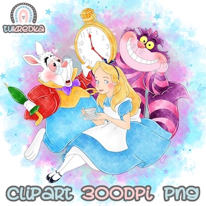 Alice In Wonderland Clip art PNG, Cartoon Sublimation PNG Clipart, Cartoon Sublimation PNG