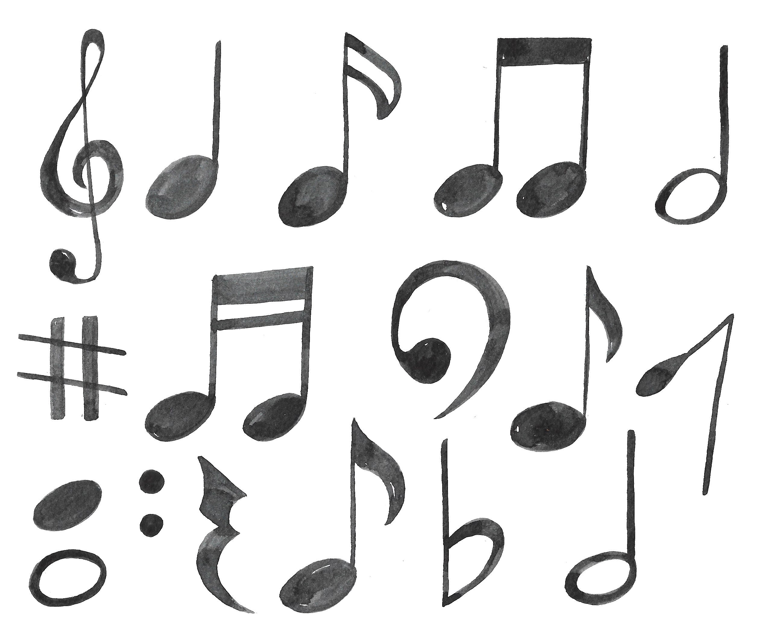 Music Notes Clip Art Watercolor Handpainted Digital Clipart Musical ...