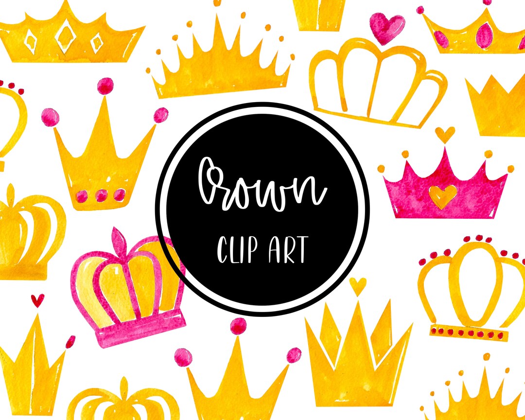 Crown Clip Art Watercolor Handpainted Digital Clipart Crowns Download ...