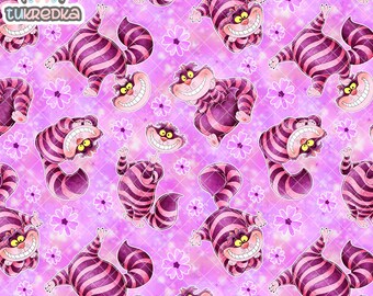 Alice In Wonderland The Cheshire Cat Seamless Pattern, Digital Paper Background Download JPG