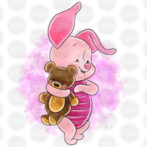 Winnie The Pooh, Piglet Cute Clip art PNG, Cartoon Clipart Sublimation PNG