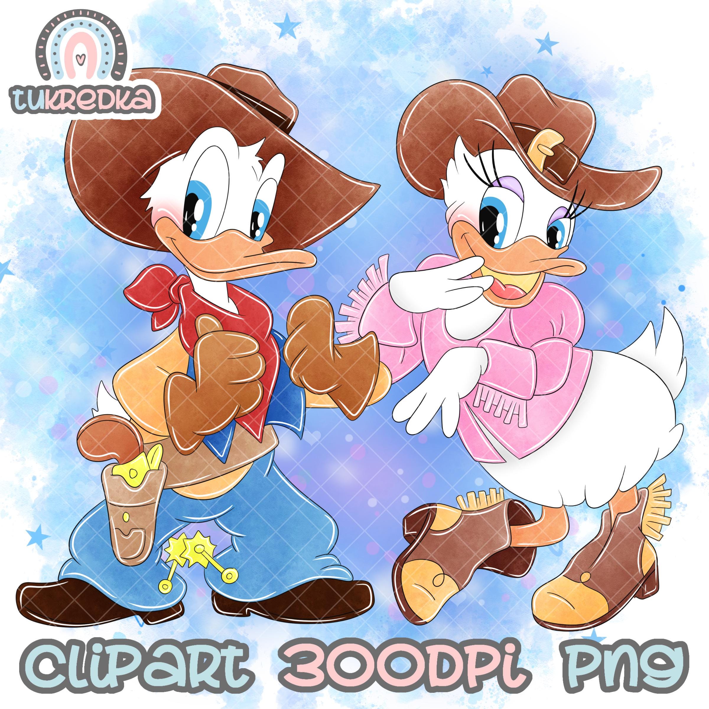 Donald and Daisy Duck Cowboy Clipart, PNG Clip Art, Cartoon
