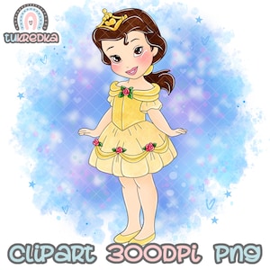 Clip art Principessa Belle per neonati, ClipArt PNG La Bella e la Bestia, PNG sublimazione dei cartoni animati