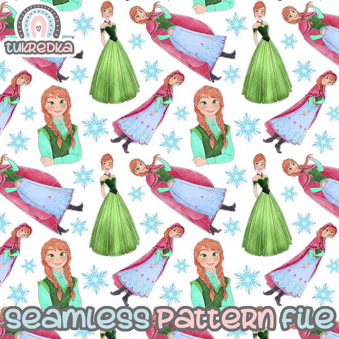 Elsa Repeating Pattern Elsa and Anna Olaf Frozen Seamless Pattern, Digital Paper Background ...