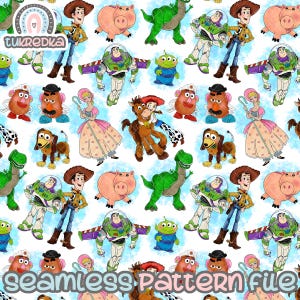 Toy Story Buzz l’Éclair Woody Modèle sans couture, Fond de papier numérique Télécharger JPG